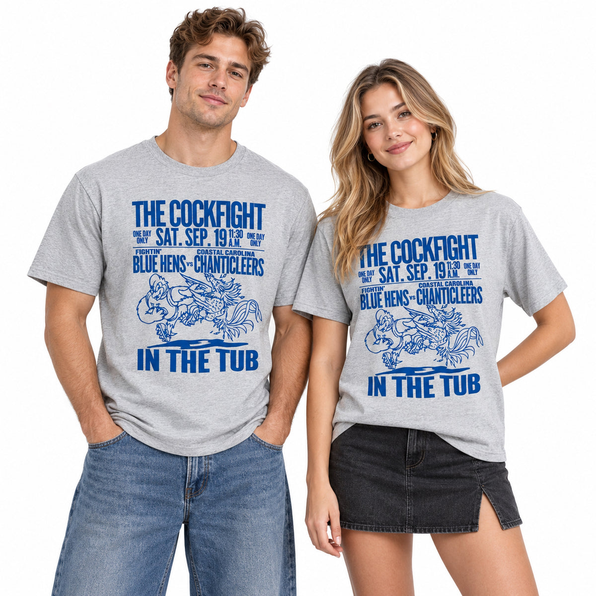 Delaware The Cockfight Blue Hens vs Chanticleers In The Tub Shirt