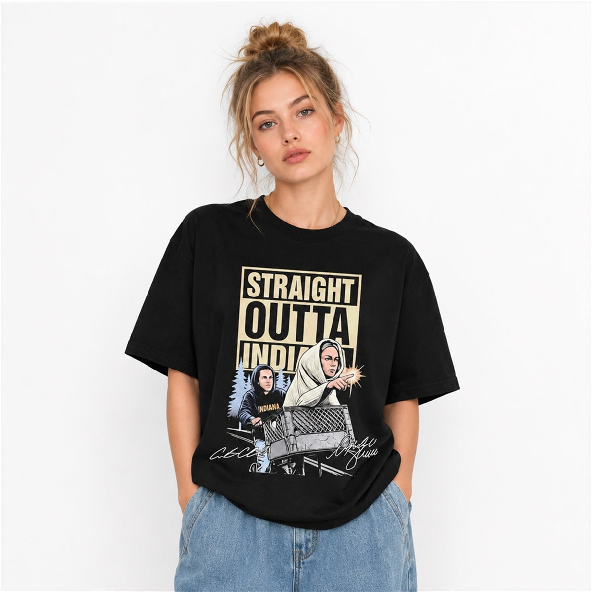 Sophie Cunningham Caitlin Clark Straight Outta Indiana Shirt